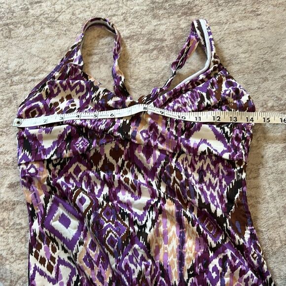 Speedo Purple and White One Piece Swimsuit Geometric Design size 12 - Picture 8 of 10